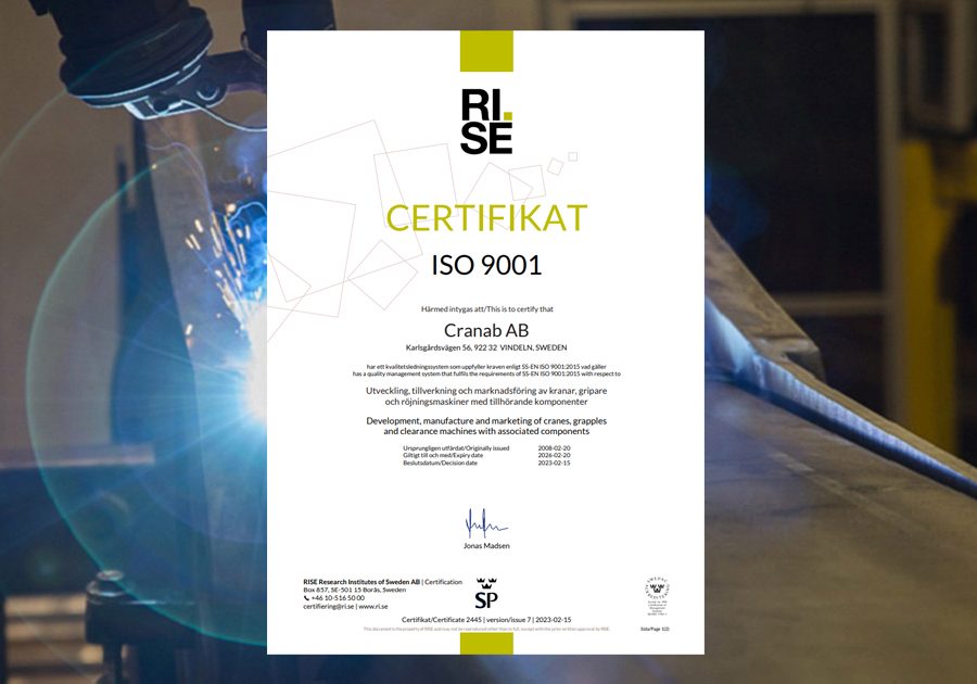 cranab quality work ISO 9001 aspect ratio 1000 700